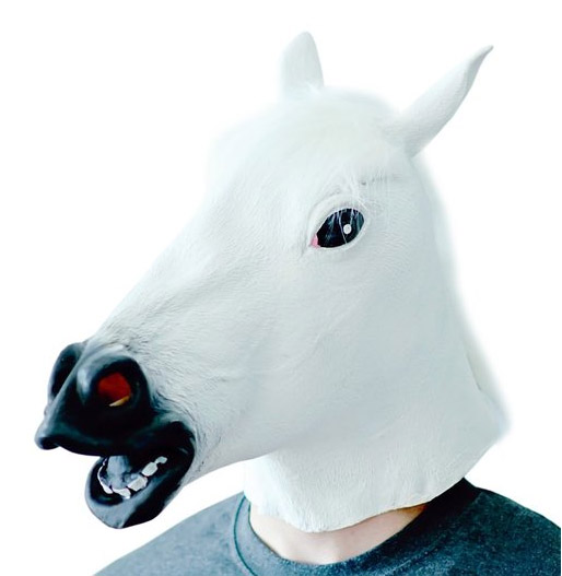 HORSE HEAD MASK RUBBER PANTO FANCY DRESS PARTY COSPLAY HALLOWEEN ADULT