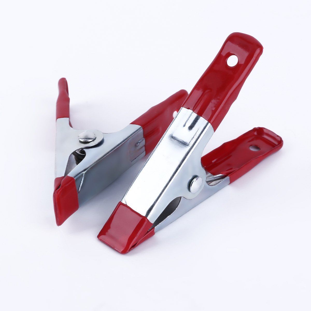 8 x Strong Metal Spring Clamps/Stall Clips Holder for Large Tarpaulin,Silver/Red 6928454443232