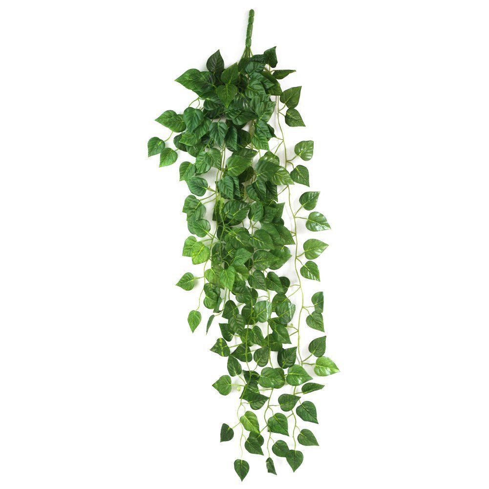 AKORD Artificial Fake Hanging Vine Plant Leaves Decoration, Silk Cloth