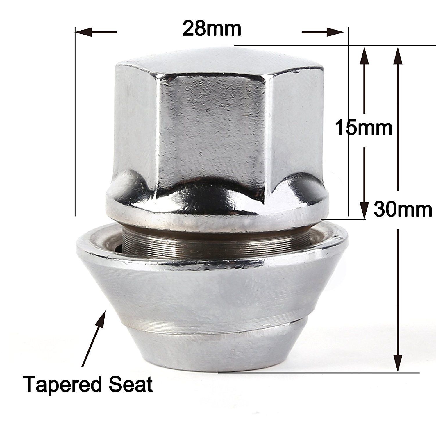 AKORD Wheel Alloy Nuts with Floating Captive Washers, M12 x 1.5 mm Lugs